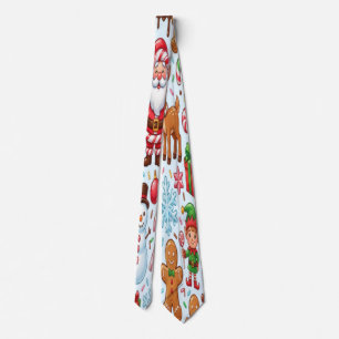 Gravata Natal Vintage Retro Vermelho País das Maravilhas d