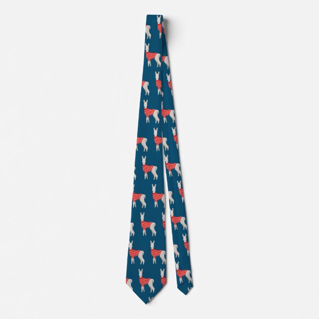 Gravata Natal Xmas Llama Cute Tie (Frente)