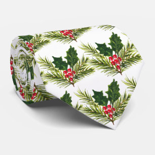 Gravata Natalina Holly Vintage Favoritos Vermelhos Festivo
