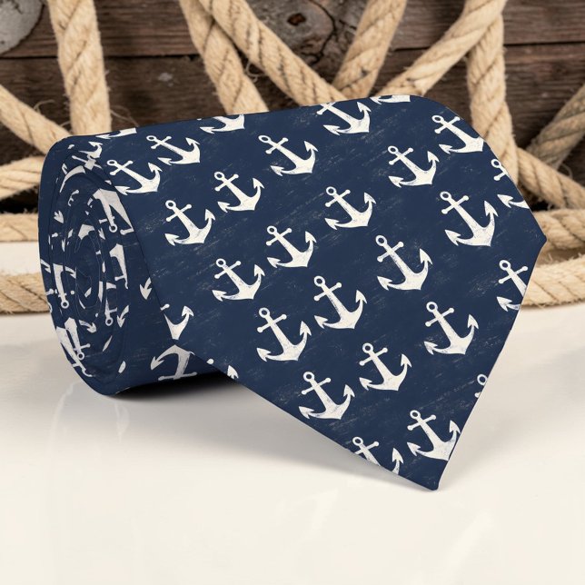 Gravata Nautical Anchors Custom Necktie (Criador carregado)