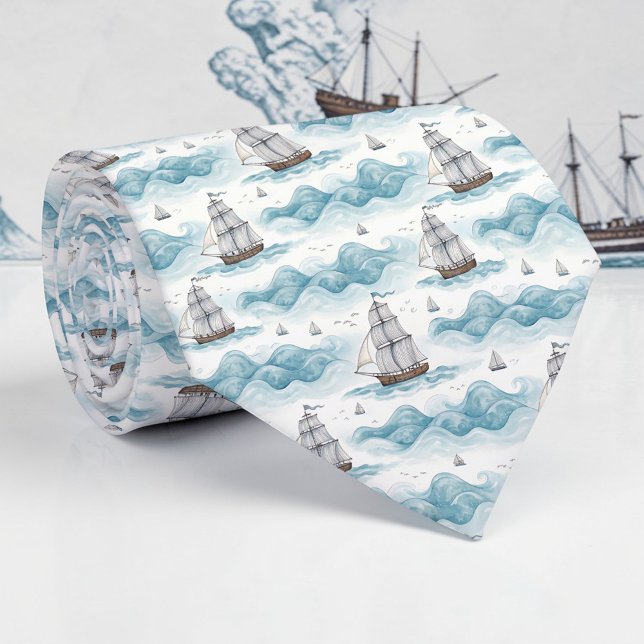 Gravata Nautical Sea Life Custom Necktie (Criador carregado)