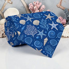 Gravata Nautical Seashells Custom Necktie