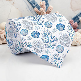 Gravata Nautical Seashells Custom Necktie