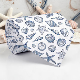 Gravata Nautical Seashells Custom Necktie