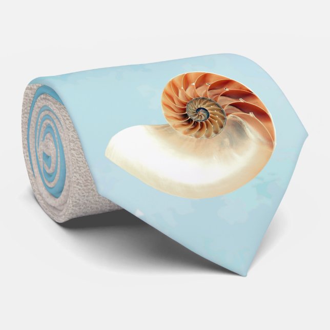 Gravata Nautilus Seashell e Sand (Rolled)
