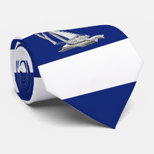 Gravata Navigação do cromo em listras de azuis marinhos