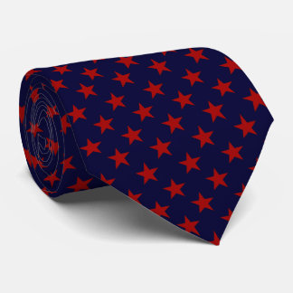 Gravata Navy Blue Red Star Pattern Work, Graduation, Gift