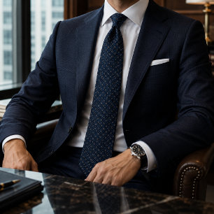 Gravata Navy em Jacquard de Diamante Luxo para N