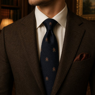 Gravata Navy Estate Crest Casamento Luxuoso de D