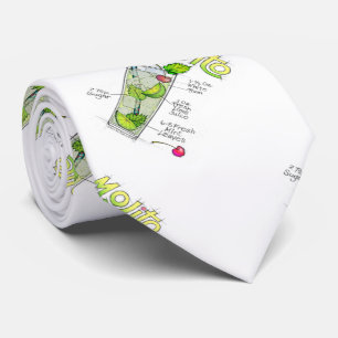 GRAVATA NECK TIE - MOJITO RECIPE COCKTAIL ART