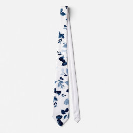Gravata Necktie Blue Floral