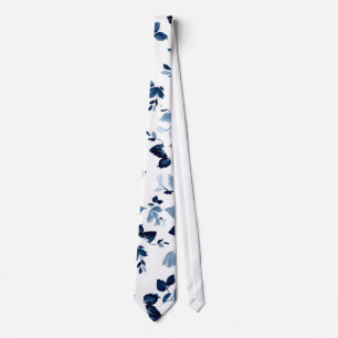 Gravata Necktie Blue Floral