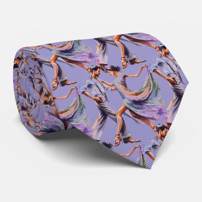 Gravata Necktie casal Dançante (Rolled)
