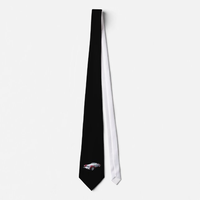 Gravata Necktie Clássica de Carro Vermelho e Branco Quente (Frente)