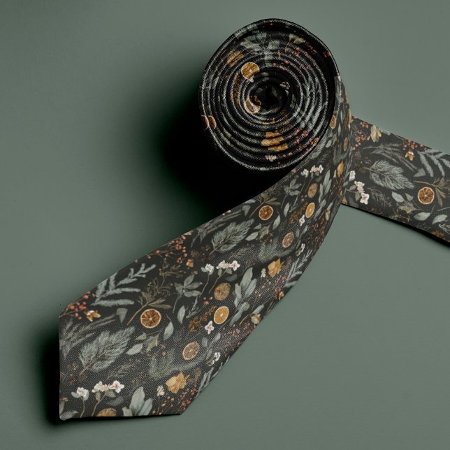 Gravata Necktie com Monograma do Padrão de Feriado Botânic (Criador carregado)