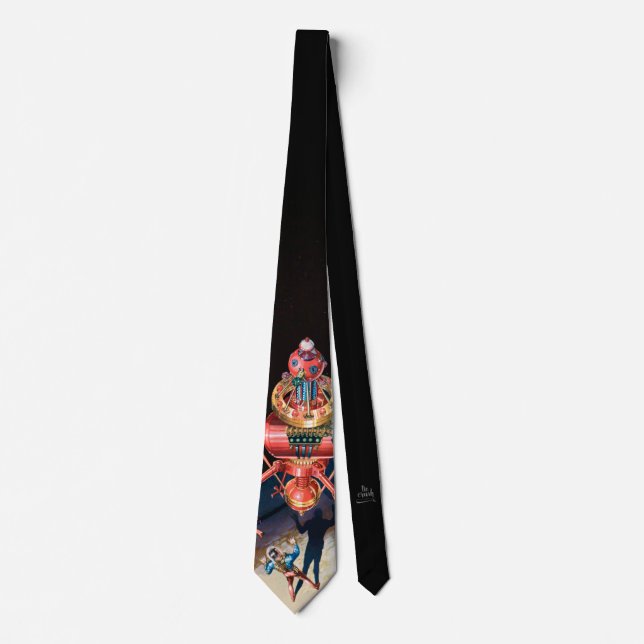 Gravata Necktie de Ficção Científica Retroativa de Choque  (Frente)