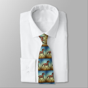 Gravata Necktie Impressão de Cavalo Ocidental