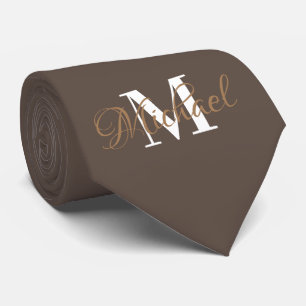 Gravata Necktie Monograma Castanha