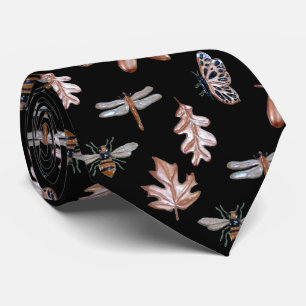 Gravata Necktie Nature Padrão preto e cobre