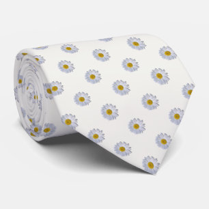 Gravata Necktie - Nova margarida em branco