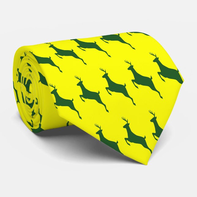 Gravata Necktie Verde Deer (Rolled)