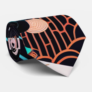 Gravata necktie vintage japonês retoro 浮 パ 世 ン ク テ ィ 】 絵