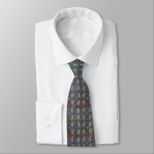 Gravata Nefrologista Rins Design azul e Cinza