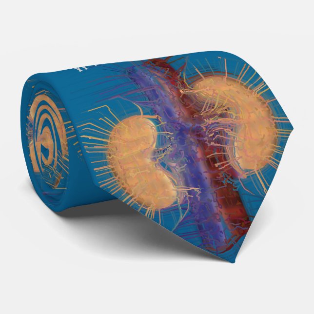 Gravata Nefrologista Tie Artsy Design Azul (Rolled)