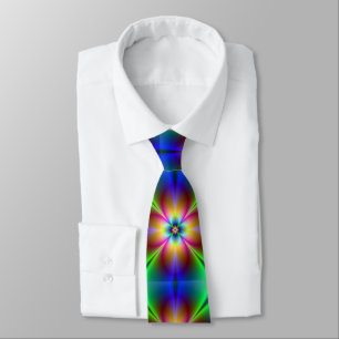 Gravata Neon Colors Abstract Design Necktie
