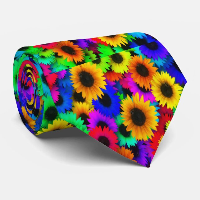Gravata Neon Colors Sunflower Impressão Nectie (Rolled)