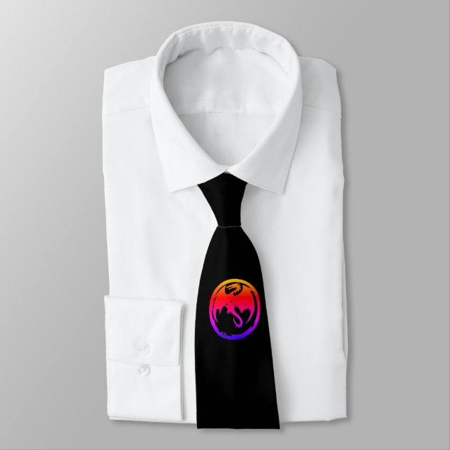 Gravata Neon Dragon Black Necktie (Amarrado)