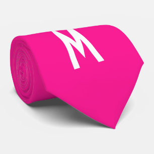 Gravata Neon Fluorescente Moderno Simples, Rosa