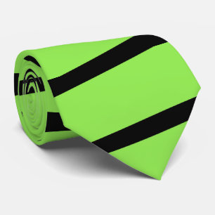 Gravata Neon Green and Black Stripe Classic Tradicional