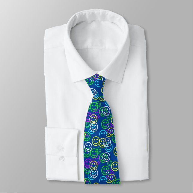 Gravata Neon Happy Face Tie (Amarrado)