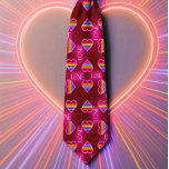 Gravata Neon Love - Red<br><div class="desc">Apresentando nossa Gravata de Homens apresentando um padrão lúdico de corações de amor neon-arco-íris em um fundo vermelho profundo. Esta gravata é perfeita para adicionar um pop de cor à sua roupa e expressar sua personalidade divertida e vibrante. Saia da multidão com este acessório atraente que certamente fará uma declaração....</div>