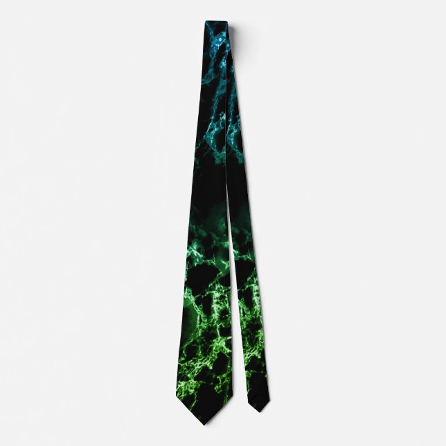 Gravata Neon Marble Neck Moderno, Verde Negro (Frente)