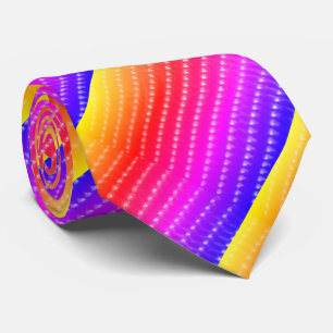 Gravata Neon Rainbow Lights Las Vegas Marque Necktie