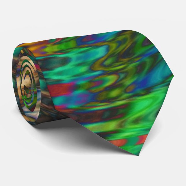 Gravata Neon Rainbow Psicodélico Neck Tie (Rolled)