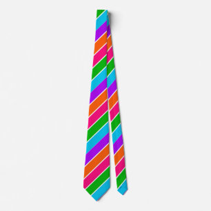 Gravata Neon Sherbet Stripes Neck Tie