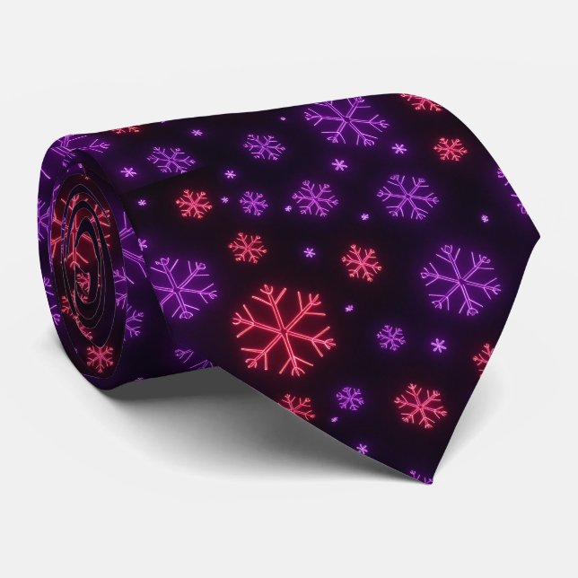 Gravata Neon Snowflakes (Rolled)