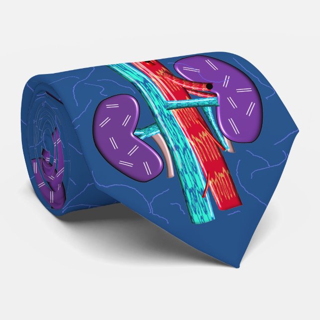 Gravata Nephrologista Tie Artsy Kidney Design nº 19 (Rolled)