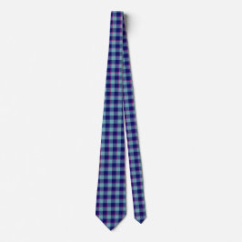 Gravata Neptune and Gulf Blue Plaid Neck Tie