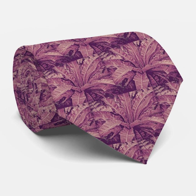 Gravata Nest Fern Necktie - Pink Heather (Rolled)