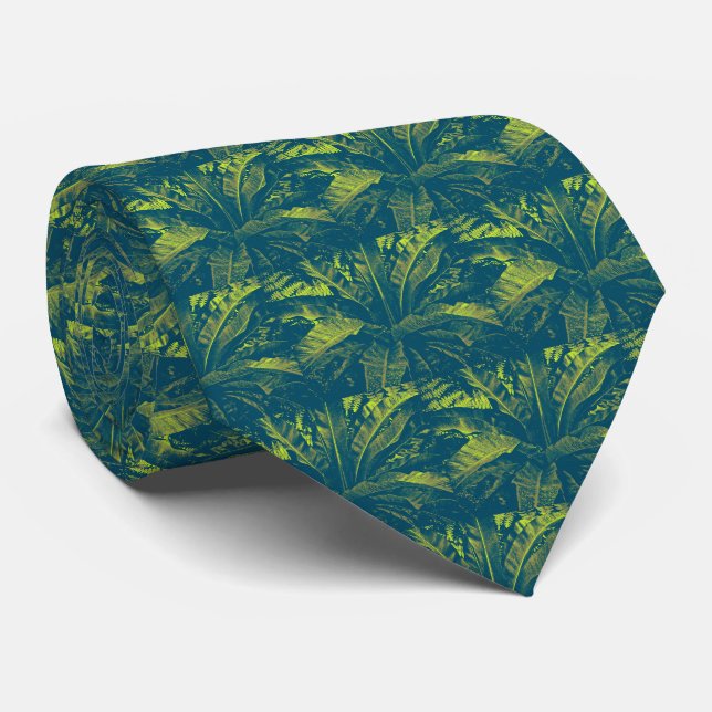 Gravata Nest Fern Necktie - Verde Azul (Rolled)