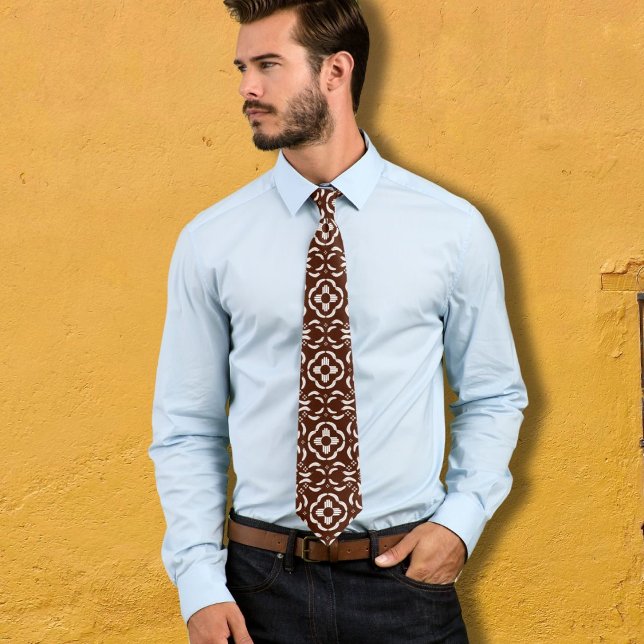 Gravata New Mexico Zia Symbol Feather Pattern (Criador carregado)