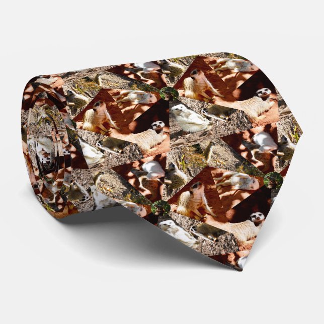 Gravata Nine Meerkat Triangles, Neck Tie (Rolled)