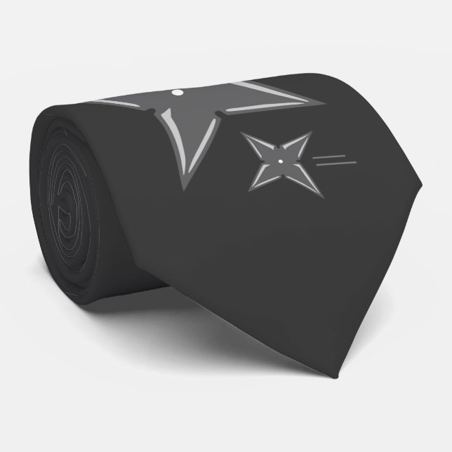 Gravata Ninja Star Tie (Rolled)