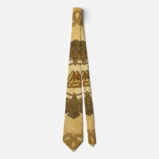 Gravata Nó celta elegante em cores de ouro. (Frente)