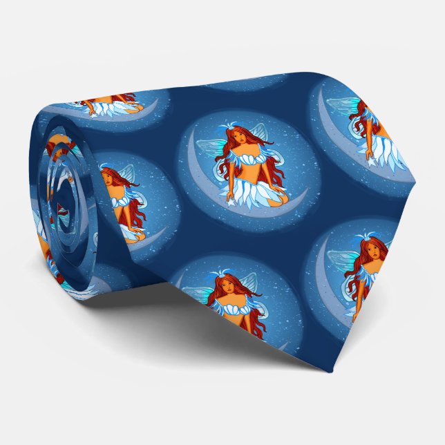 Gravata Noite de Lua da Fada Azul (Rolled)