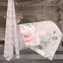 Gravata Noiva Floral Rosa Secret Garden em Flor